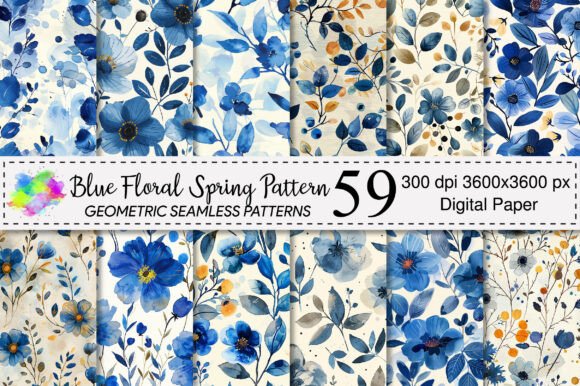 Download Blue Floral Spring Pattern - Spring pattern Collection