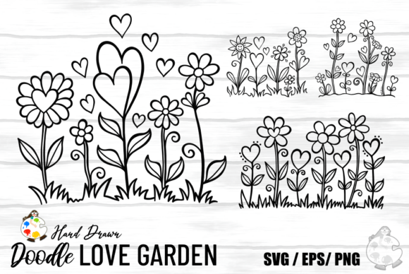 Download Hand Drawn Doodle Love Garden SVG - Doodle Collection