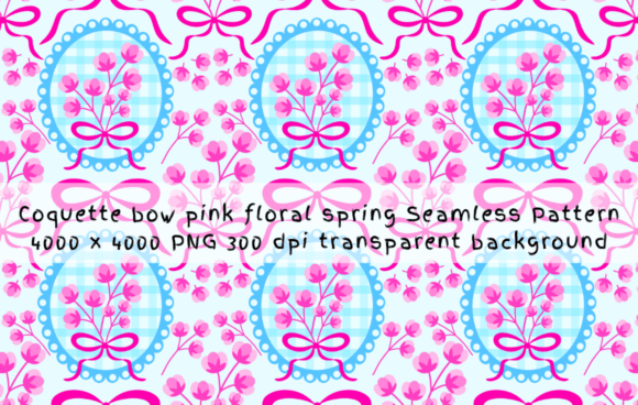 Download Coquette Bow Pink Floral Spring Pattern - Spring pattern Collection