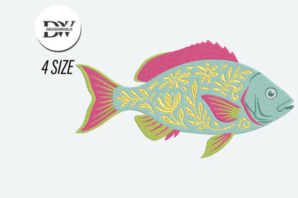Download Preppy Fish Embroidery Design - Premium Bundle