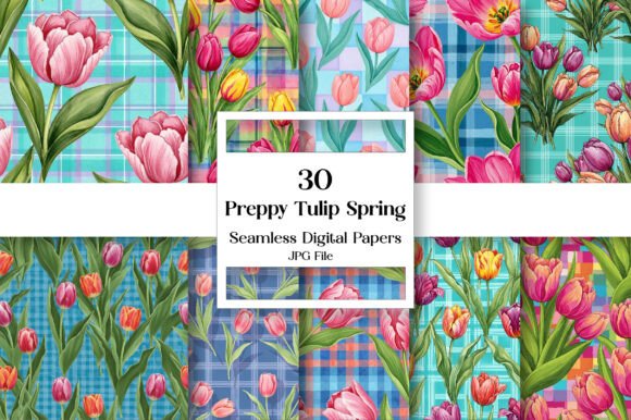 Download Preppy Tulip Spring Pattern - Spring pattern Collection