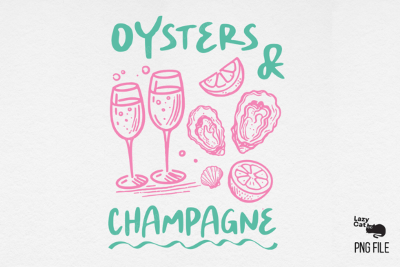 Download Summer Beach Oyster Champagne Doodle PNG - Doodle Collection