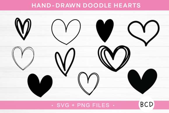 Download Doodle Hearts SVG - Hand-drawn Hearts - Doodle Collection